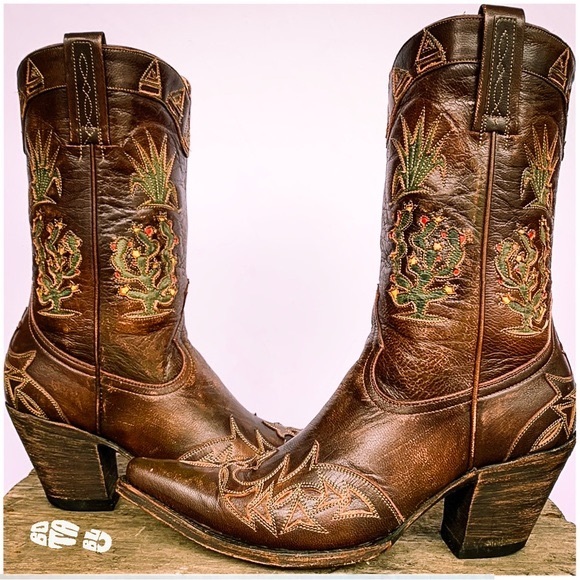 OLD GRINGO BOOT STAR Rare Vintage Cactus Aztec Southwest Western Cowgirl Boots
